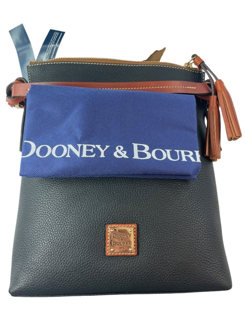 Dooney & Bourke Randy Black Leather Bag Braided Strap Tassels MSRP$268 NWT - Picture 13 of 13